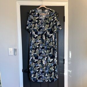 Fred David Blue and Green Floral Maxi Dress